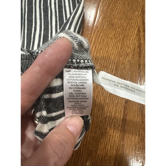 Ann Taylor LOFT Women's Striped Square Neck Mini Dress Medium Summer Casual - Picture 7 of 7